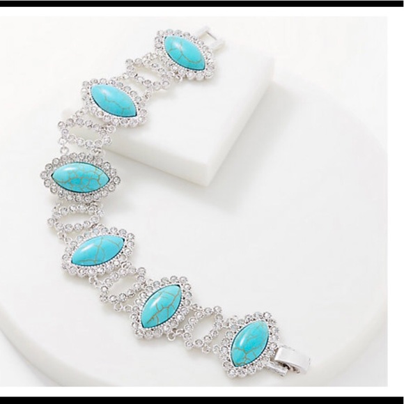 Princess Grace Kelly 🆕Brazilian Howlite & Swarovski Crystals bracelet - Picture 1 of 13
